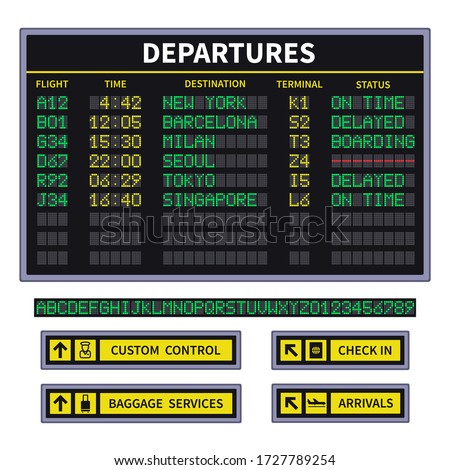 Similar – Image, Stock Photo Airport Departure Scoreboard