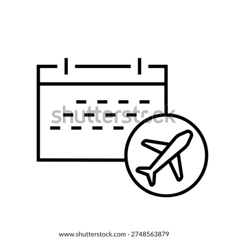 Departure date icon vector. Departure time Illustration sign. Flight schedule symbol or logo.