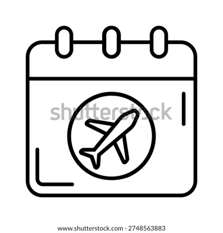 Departure date icon vector. Departure time Illustration sign. Flight schedule symbol or logo.