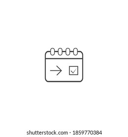 Departure date, linear style sign for mobile concept and web design. Symbol, logo illustration. Pixel perfect vector graphics