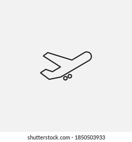 Abfahrtssymbol einzeln auf Hintergrund. Plane Symbol modern, einfach, Vektorgrafik, Symbol für Website-Design, mobile App, ui. Vektorgrafik