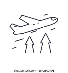 Departure icon, linear isolated illustration, thin line vector, web design sign, outline concept symbol with editable stroke on white background.