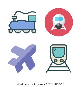 departure icon set. vector set about train and flight icons set.
