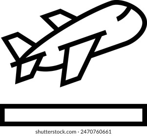 departure icon. Thin linear style design isolated on white background