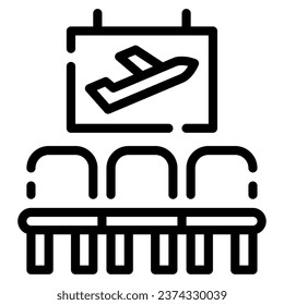 Departure Lounge Icon Illustration, for uiux, web, app, infographic, etc
