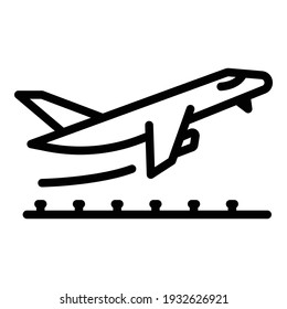 Departure Plane Icon. Outline Departure Plane Vector Icon For Web Design Isolated On White Background