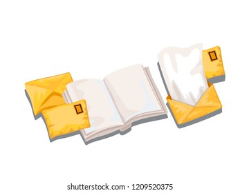 Departure and receipt of letters and parcels, log entries and reading letters