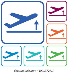 Departure take off plane icon simple flat vector illustration
