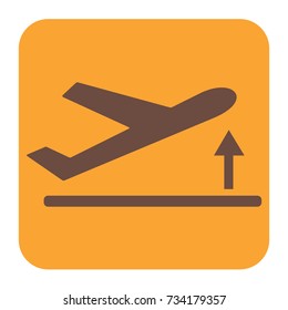 Departure take off plane icon simple flat vector illustration