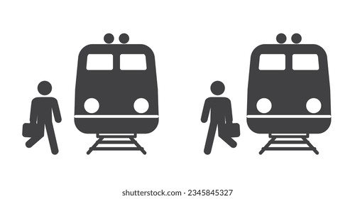 Departures and arivvals icon, Train station thin flat icon information board, Modern train station facilities vector illustration.