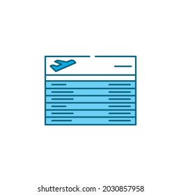 Departures Board Color Line Icon. Board In The Airport With Current Status Of Flights. Pictogram For Web Page, Mobile App, Promo. UI UX GUI Design Element. Editable Stroke.