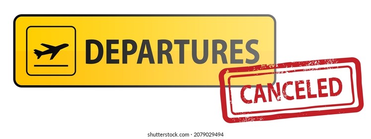 departures, flight canceled, vector illustration