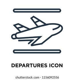 Departures icon vector isolated on white background, Departures transparent sign , thin symbols or lined elements in outline style