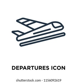 Departures icon vector isolated on white background, Departures transparent sign , thin symbols or lined elements in outline style