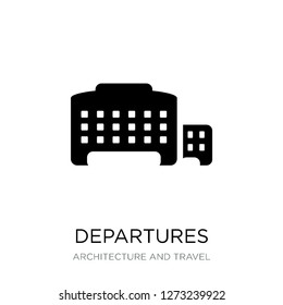 departures icon vector on white background, departures trendy filled icons from Architecture and travel collection, departures simple element illustration