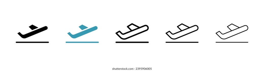Departures vector icon set. Departures flight icon for UI designs.