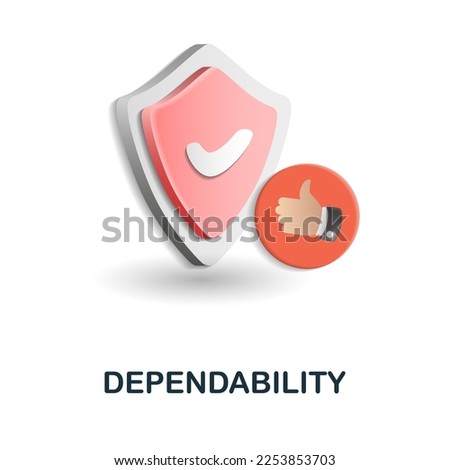 Dependability icon. 3d illustration from security collection. Creative Dependability 3d icon for web design, templates, infographics and more