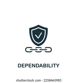 Dependability icon. Monochrome simple sign from core values collection. Dependability icon for logo, templates, web design and infographics.
