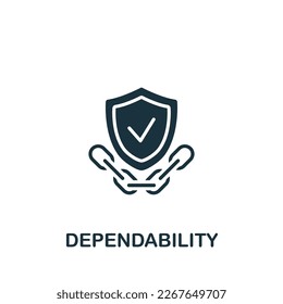 Dependability icon. Monochrome simple sign from security collection. Dependability icon for logo, templates, web design and infographics.