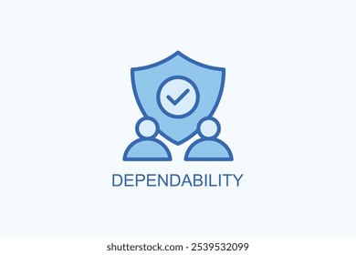 Vector de confiabilidad o ilustración de símbolo de signo de logotipo