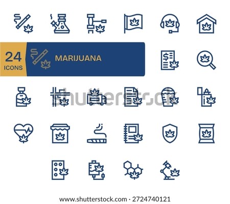 A dependable pack of 24 Bold Line icons aligned to Marijuana, built for clarity in UI.