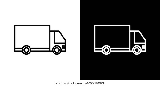 Dependable Truck Icon Set Outlining Courier Delivery Trucks and Fast Shipping Service Lorry Symbols