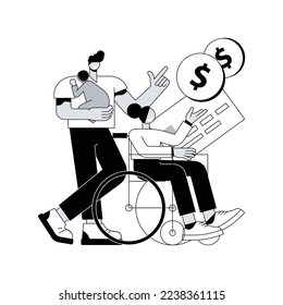 Dependant family member abstract concept vector illustration. Dependent sibling, elderly support, minor child, disabled parent, sick husband or wife, serious illness, caregiver abstract metaphor.