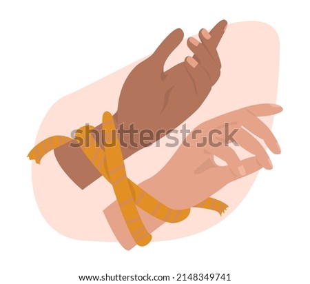 Dependence or addiction concept. Character struggling with fear, influence, control and manipulation. Concept of escaping from attachement, ballast.