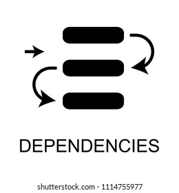 dependencies icon. Element of Software development signs with name for mobile concept and web apps. Detailed dependencies icon can be used for web and mobile on white background
