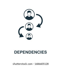 Dependencies icon. Simple element from business intelligence collection. Filled Dependencies icon for templates, infographics and more.