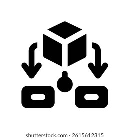 dependency glyph icon. Strong and solid vector icon for websites, mobile interfaces, presentations, and visual branding. High quality and easy to edit.