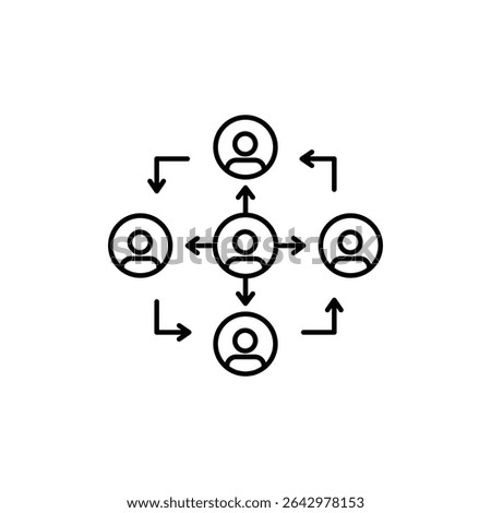 Dependency icon outline set sign