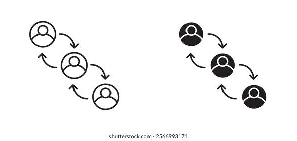 Dependency icons in outline and fill. vector illustration for ui.