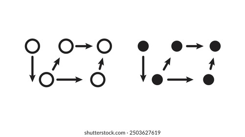 Dependency vector icon in solid and outline style
