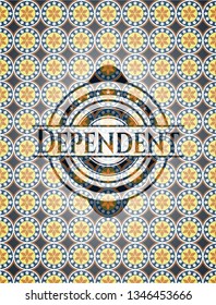 Dependent arabesque style emblem. arabic decoration.