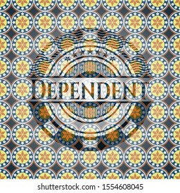 Dependent arabesque style emblem. arabic decoration.