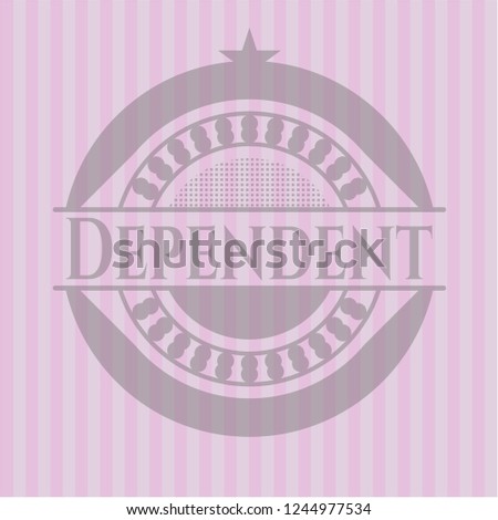 Dependent pink emblem. Retro