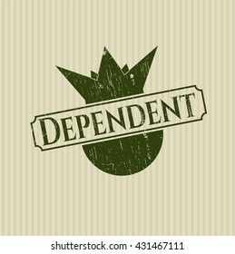 Dependent rubber stamp with grunge texture