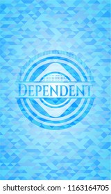 Dependent sky blue emblem with mosaic background