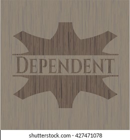 Emblema de madera dependiente