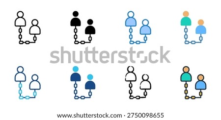 Dependents icons set multiple style collection. Editable stroke 
