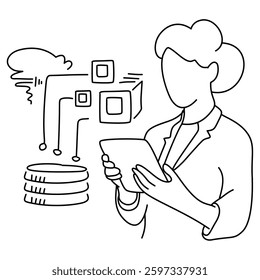 depicting data analysis, cloud computing, and AI concepts. Perfect for UI UX design, presentations, and tech