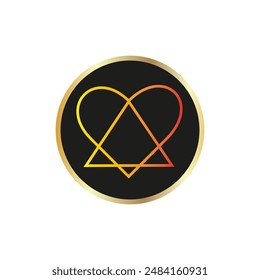 Depicting a heart within a circle using pixel art technique, the design incorporates elements like sports equipment, emblem, badge, and logo, reflecting a blend of creativity and symbolism. eps10