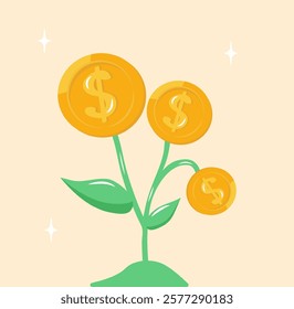 Depicting investment portfolio growth and wealth management vector.