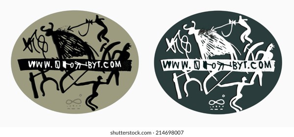 Depicting scenes from the life of primitive people.