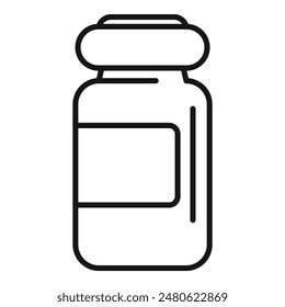 Depicting a simple medicine bottle, perfect for representing pharmaceutical products or medical treatments