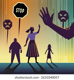 Depicting the stand against women harassment, symbolising empowerment, protection, and social awareness