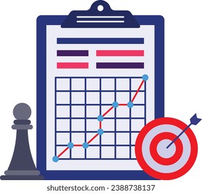 Depicting Strategic Intelligence  Concept, Visualizing Smart Growth Vector Icon Design, Business Strategy Symbol, Marketing plan Sign, administration and operational management Stock illustration