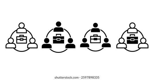 Depicting Teamwork and Collaboration Worker Icon Vector Design Illustration