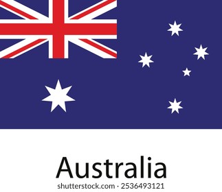 Una representación de la Bandera Nacional Australiana, con la Union Jack, la Cruz del Sur y una sola estrella.